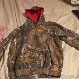 Realtree Camouflage Hoodie with Pink Hood Lining